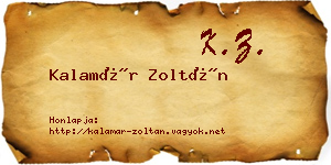 Kalamár Zoltán névjegykártya