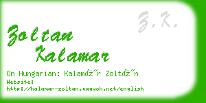 zoltan kalamar business card